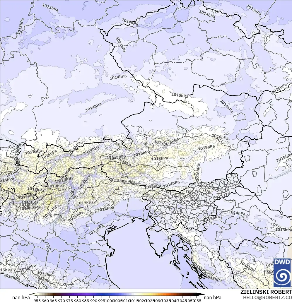 ICON Germany 2 km model - Austria, Pressure