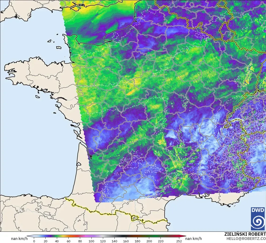 ICON Germany 2 km model - France, Wind Gusts