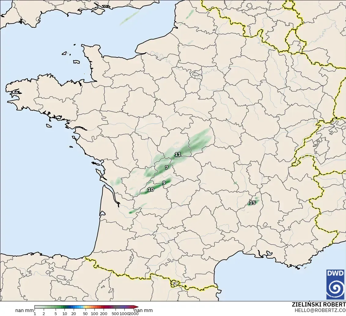 ICON Germany 2 km model - France, Precipitation Accumulation