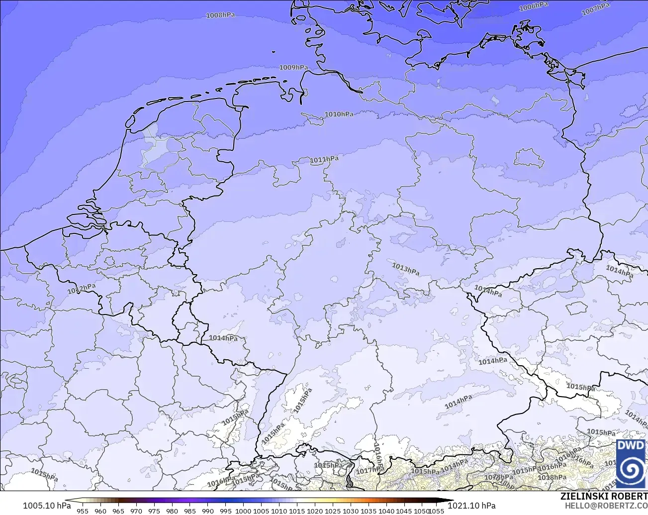 ICON Germany 2 km model - Germany, Pressure