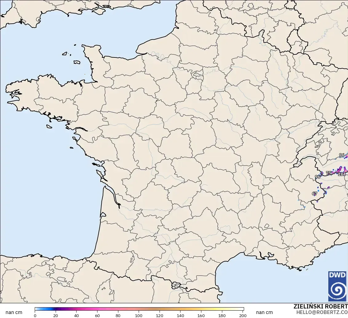 ICON Germany 2 km model - France, Snow Depth