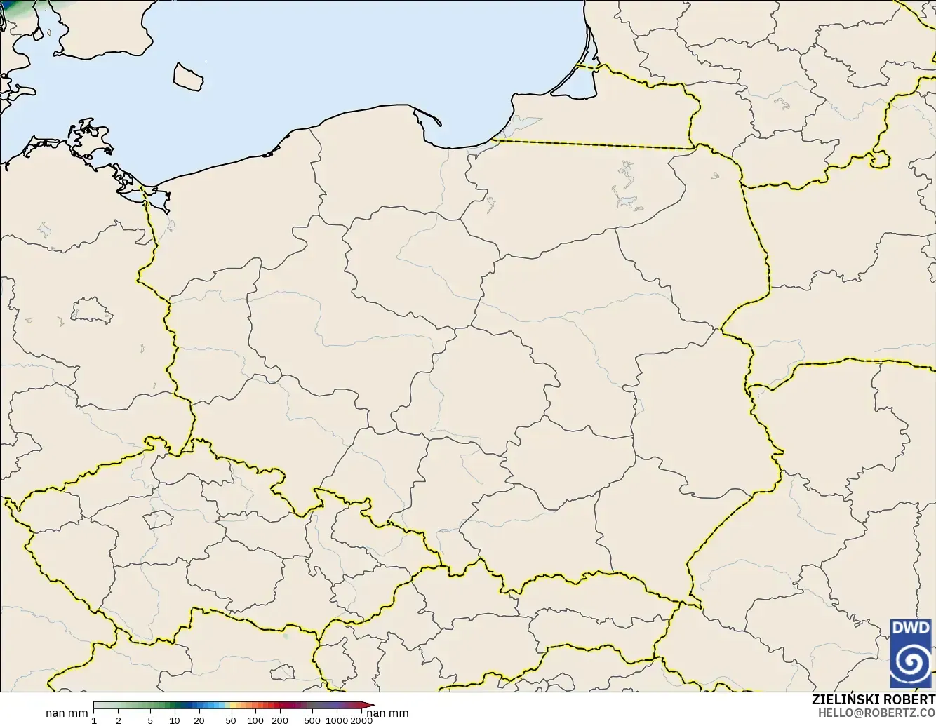 ICON Germany 2 km model - Poland, Precipitation Accumulation