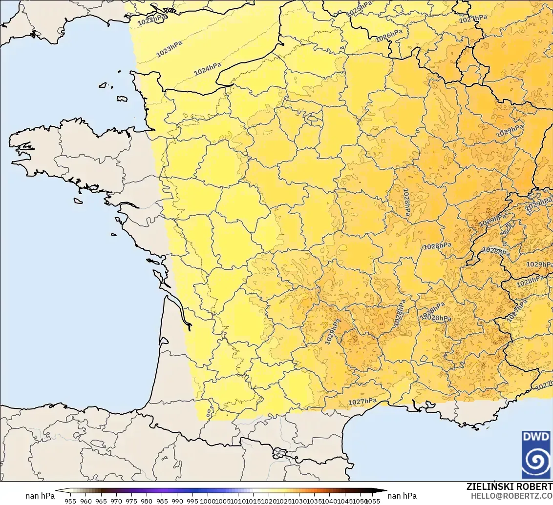 ICON Germany 2 km model - France, Pressure