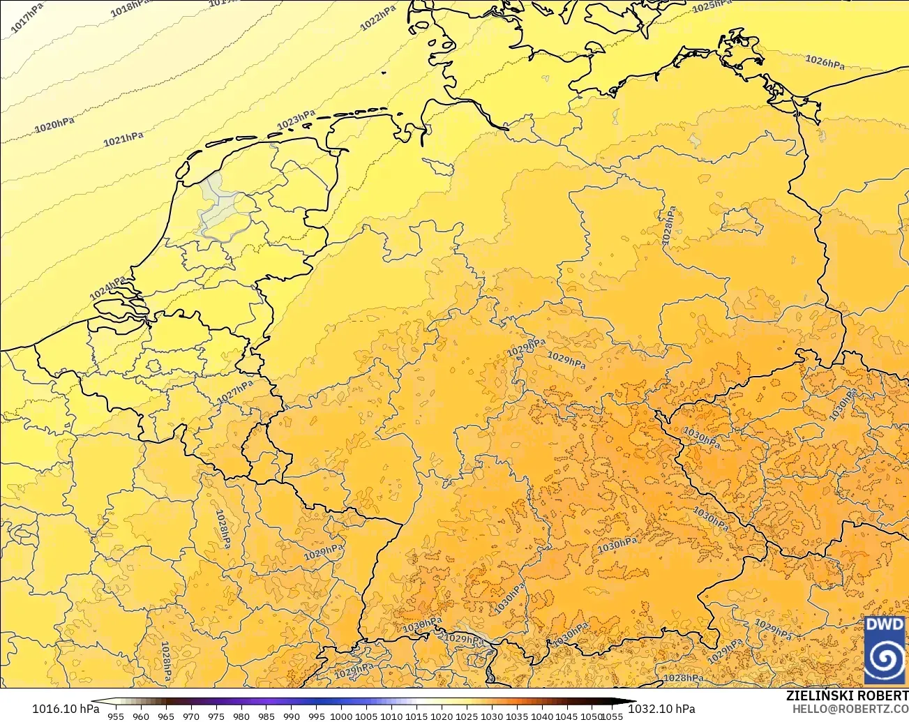 ICON Germany 2 km model - Germany, Pressure