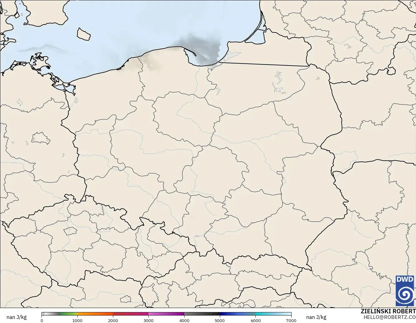 ICON Germany 2 km model - Poland, CAPE