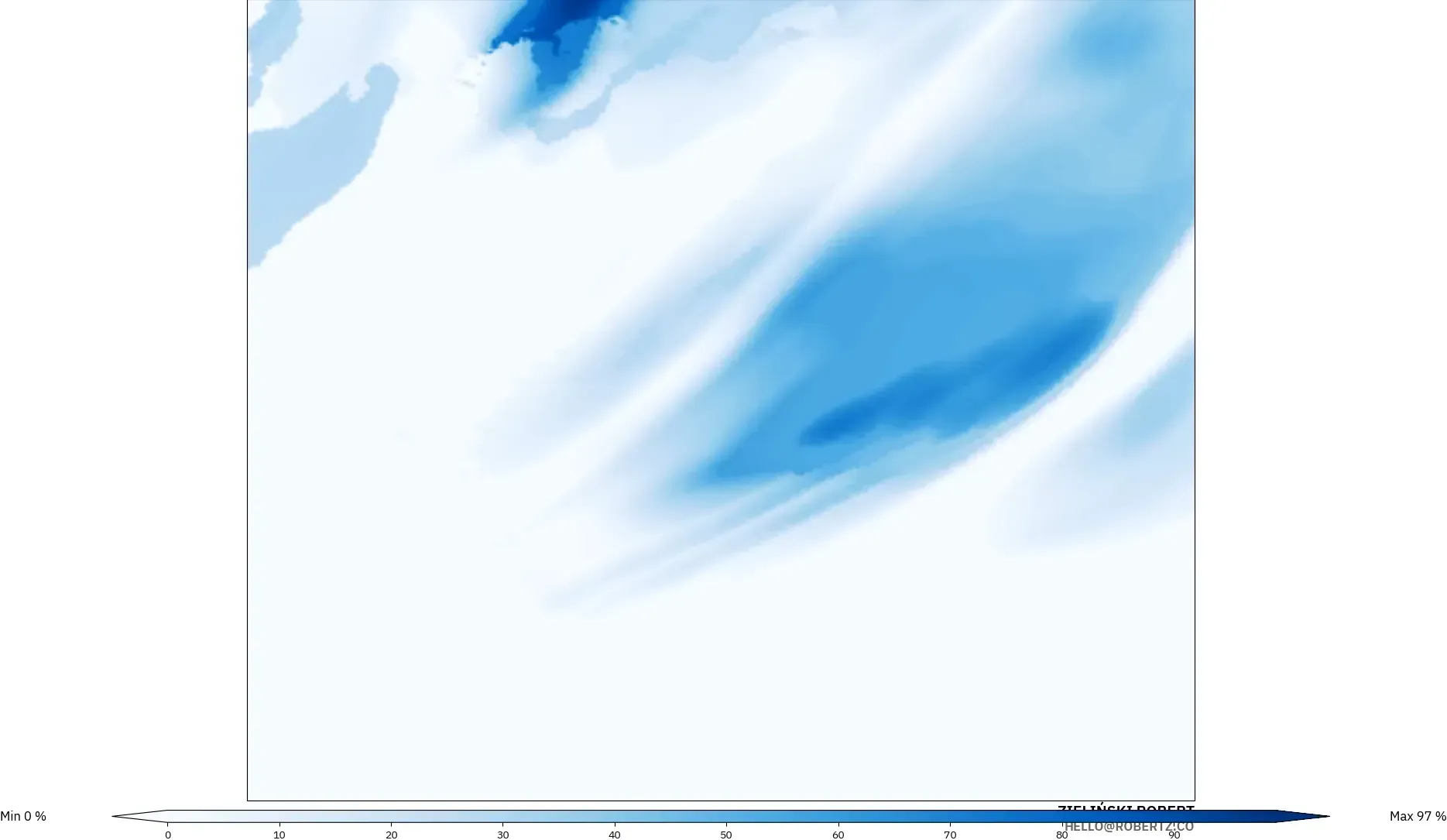 ICON Poland 2 km model - Poland, High Cloud Cover