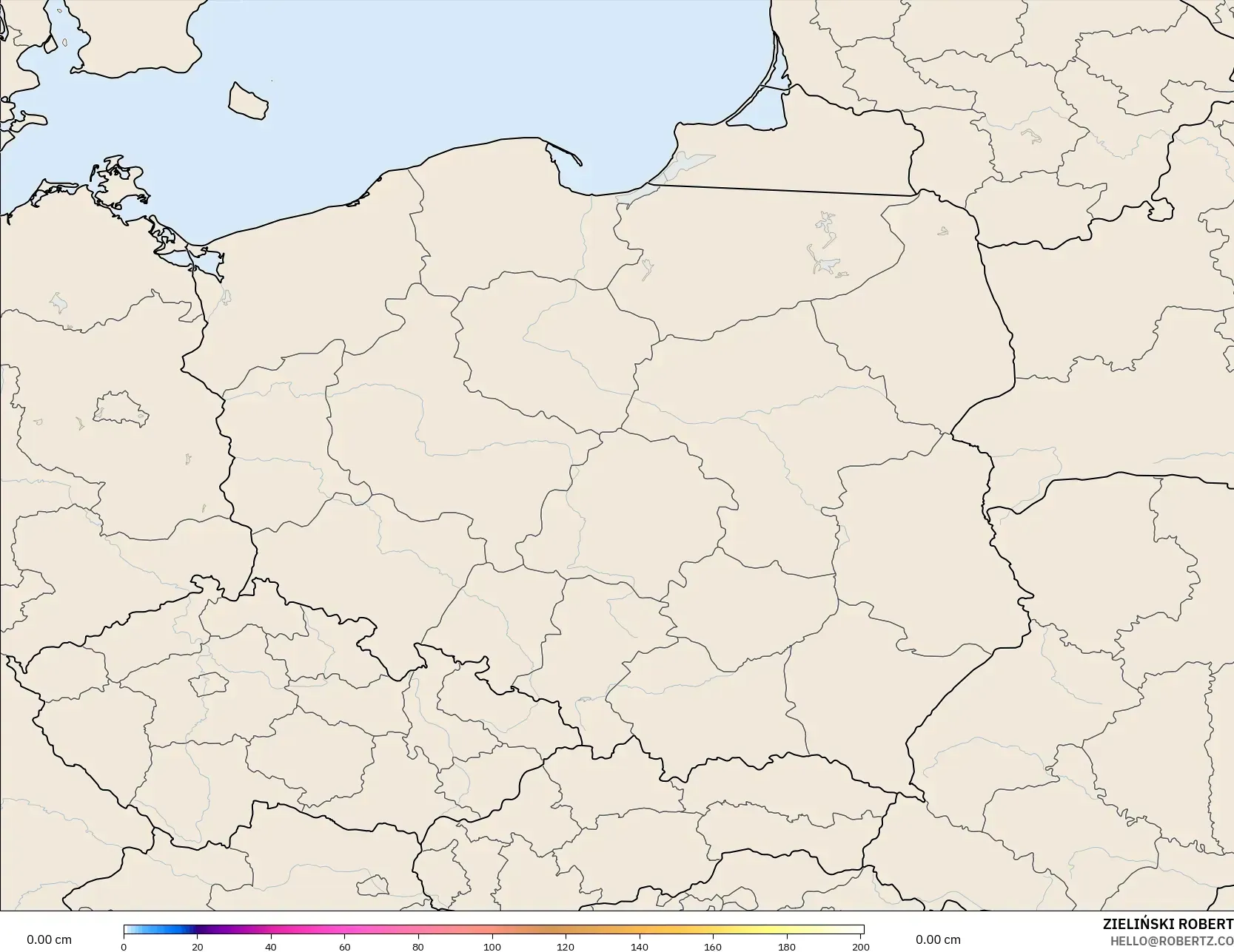 ICON Poland 2 km model - Poland, Snow Depth