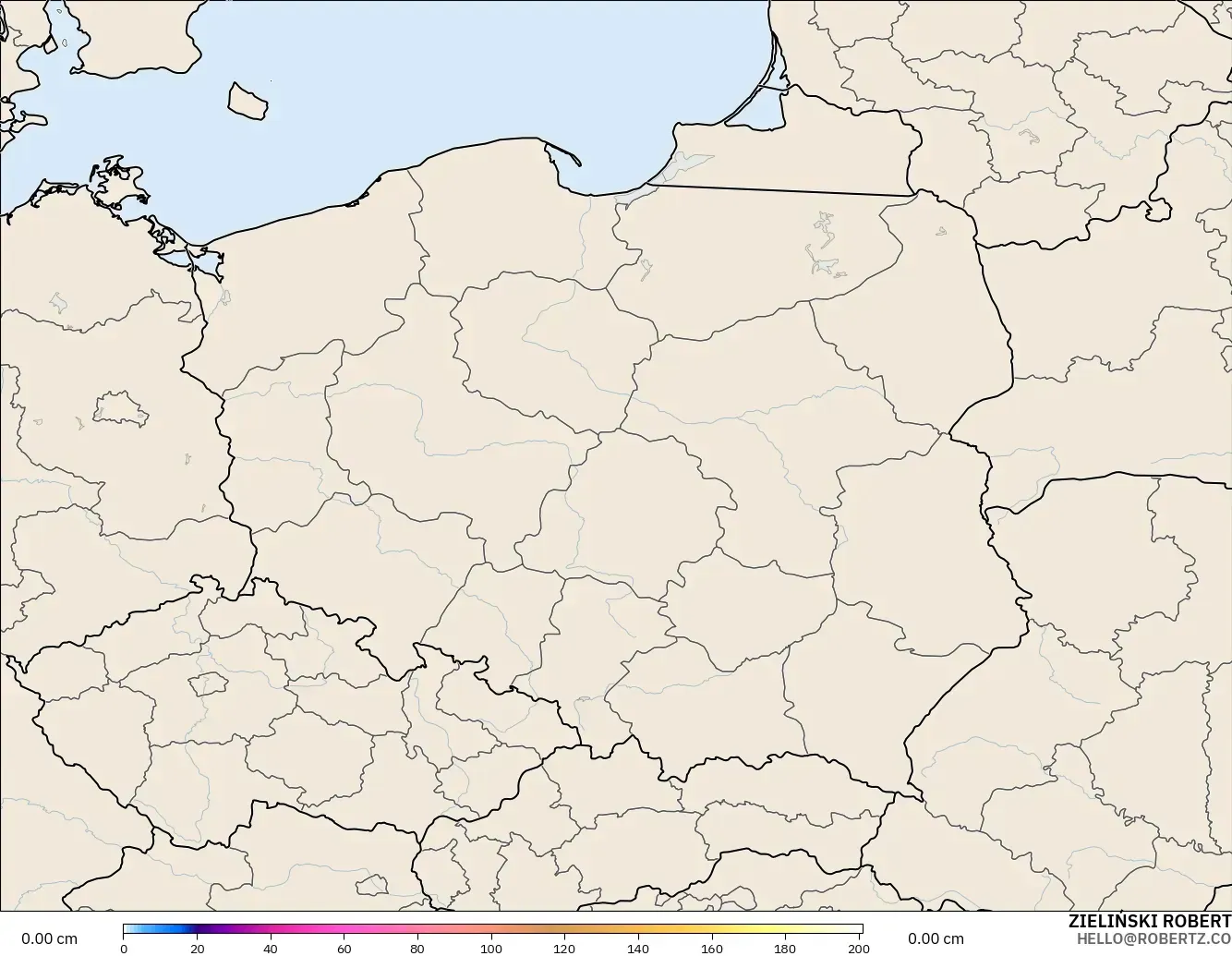ICON Poland 2 km modelo - Poland, Snow Depth