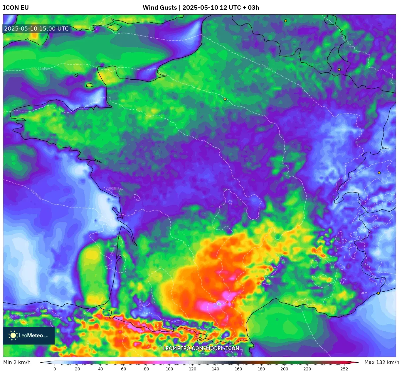 ICON - France, Wind Gusts ICON - France, Wind Gusts