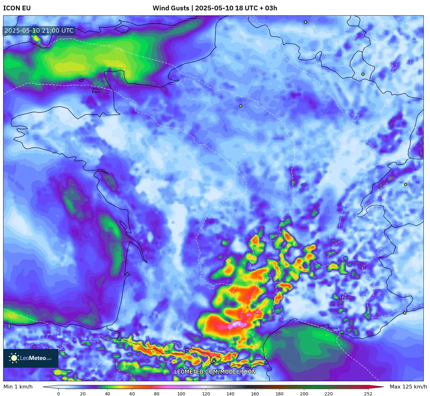 ICON - France, Wind Gusts ICON - France, Wind Gusts