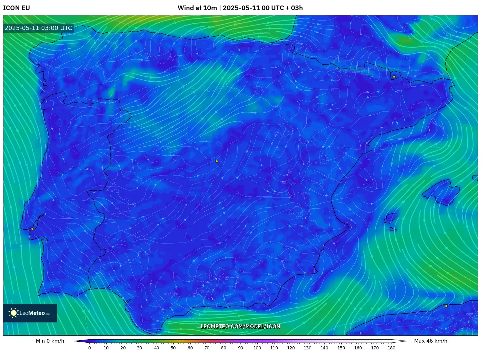 ICON - Spain, Wind at 10m ICON - Spain, Wind at 10m