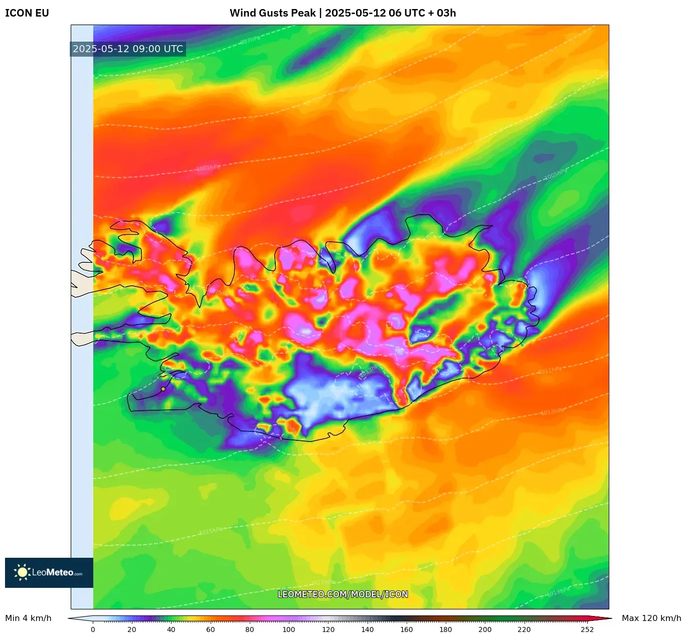ICON - Iceland, Wind Gusts Peak ICON - Iceland, Wind Gusts Peak