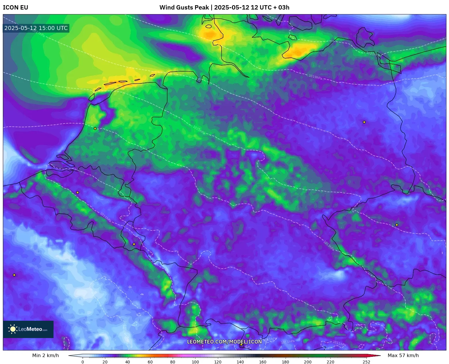 ICON - Germany, Wind Gusts Peak ICON - Germany, Wind Gusts Peak