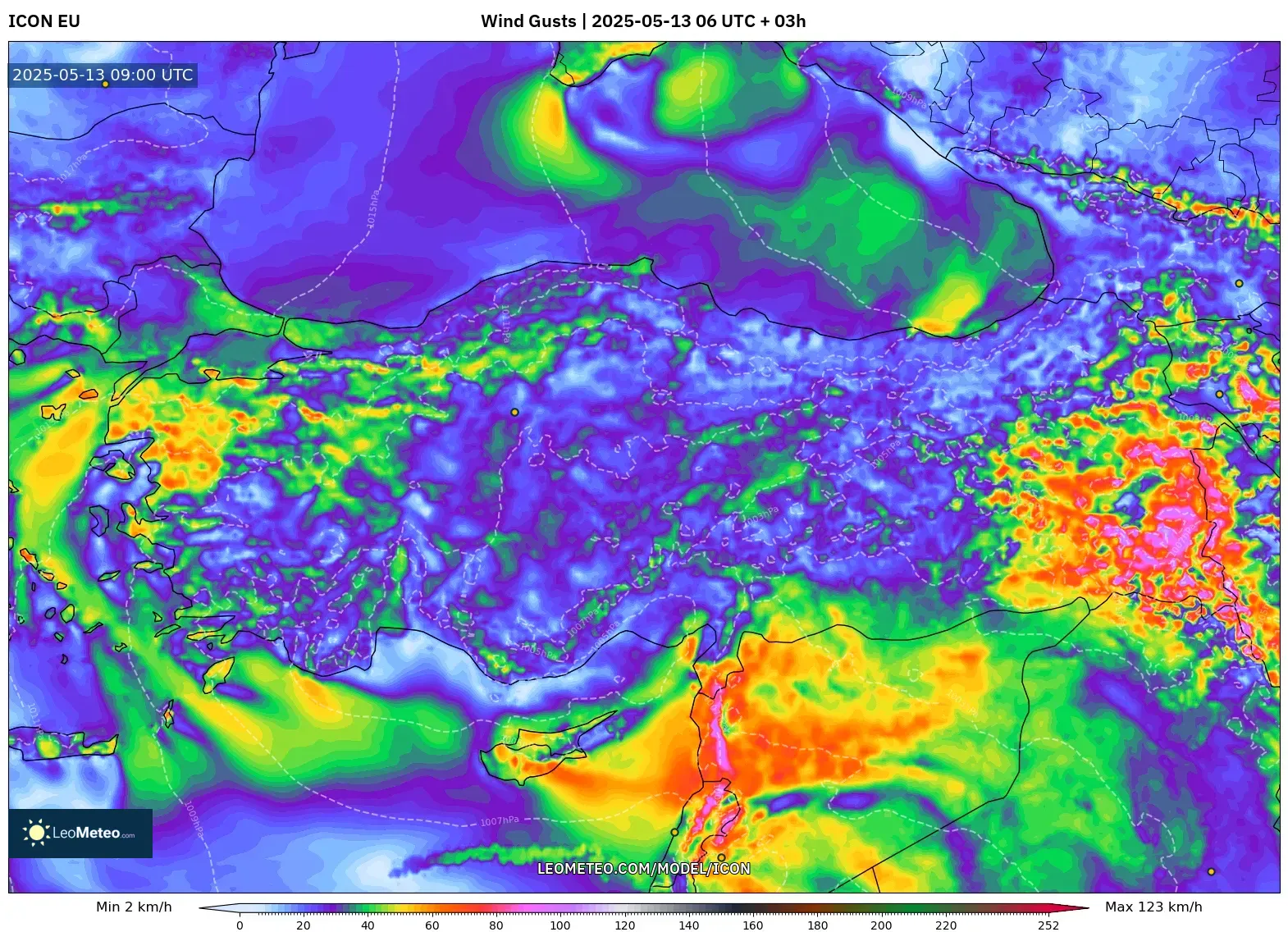 ICON model - Turkey, Wind Gusts ICON model - Turkey, Wind Gusts
