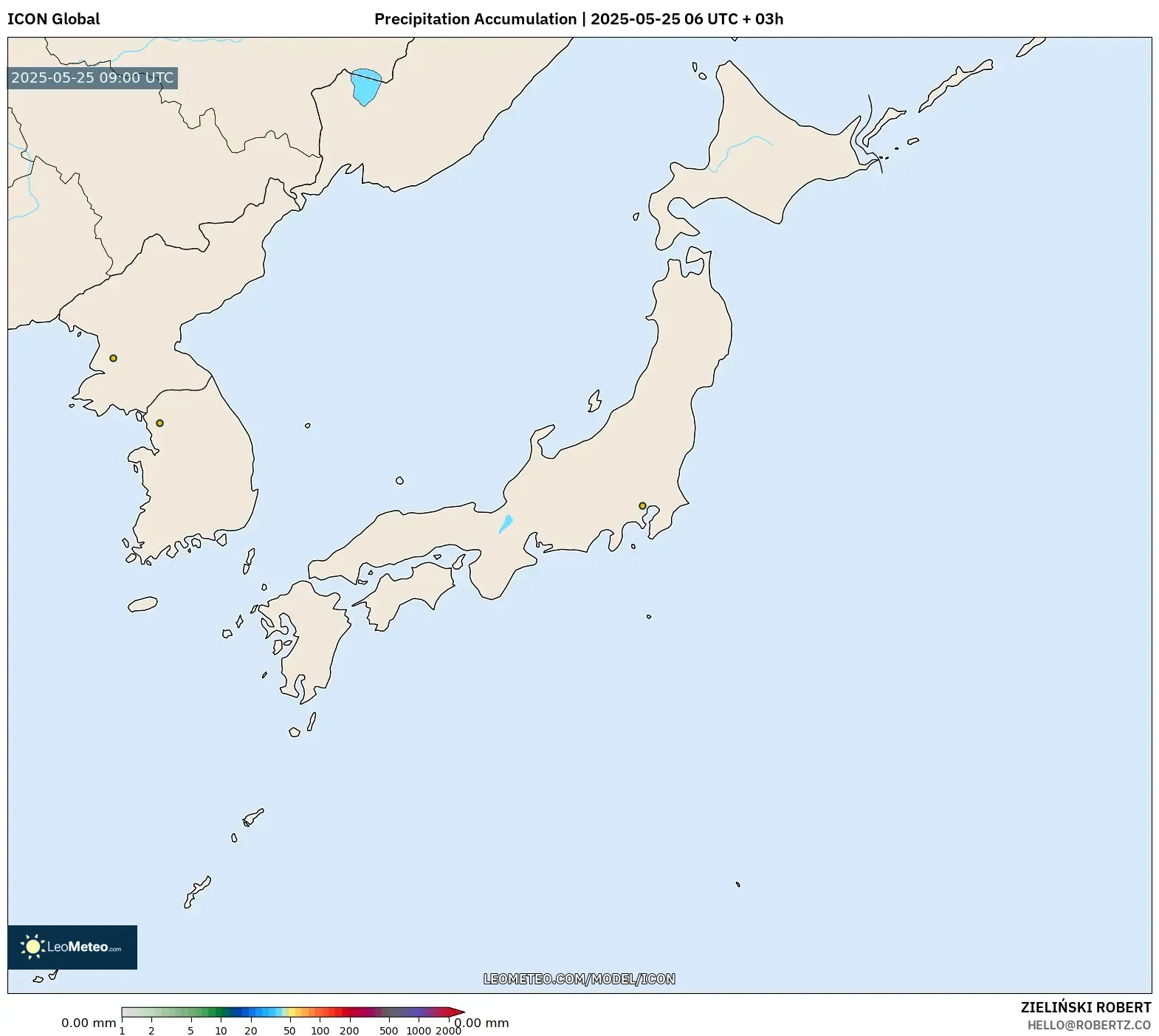 ICON model - Japan, Precipitation Accumulation ICON model - Japan, Precipitation Accumulation