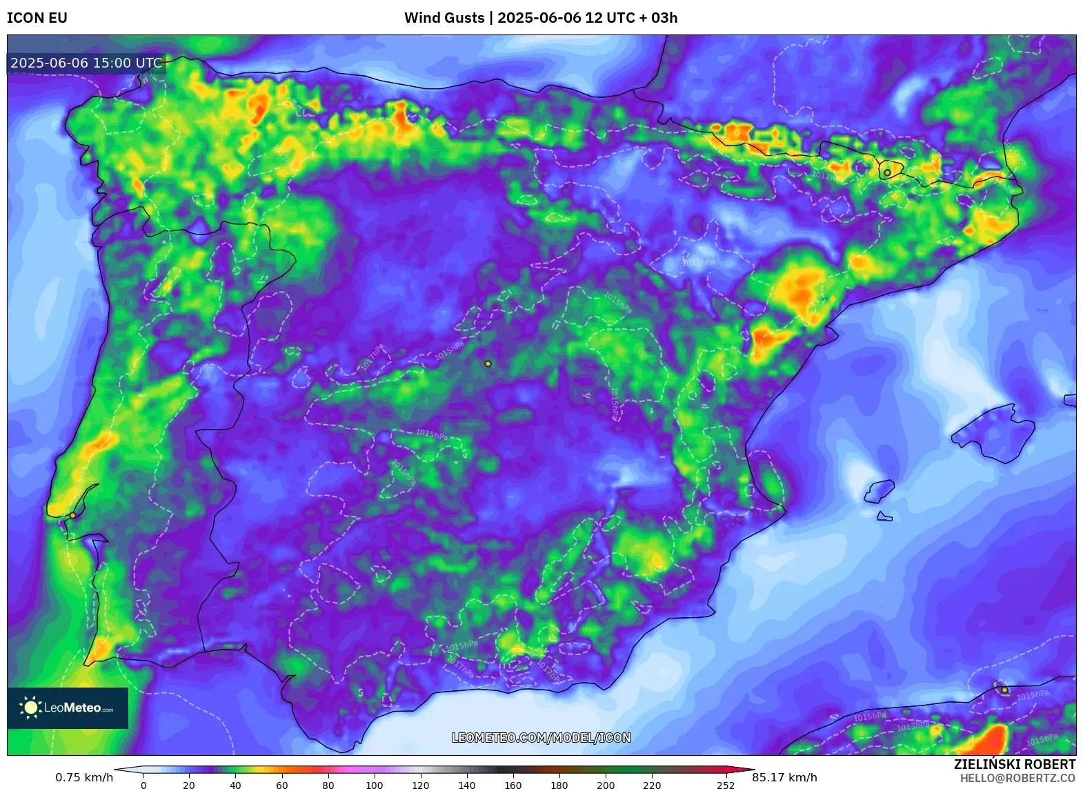 ICON model - Spain, Wind Gusts ICON model - Spain, Wind Gusts