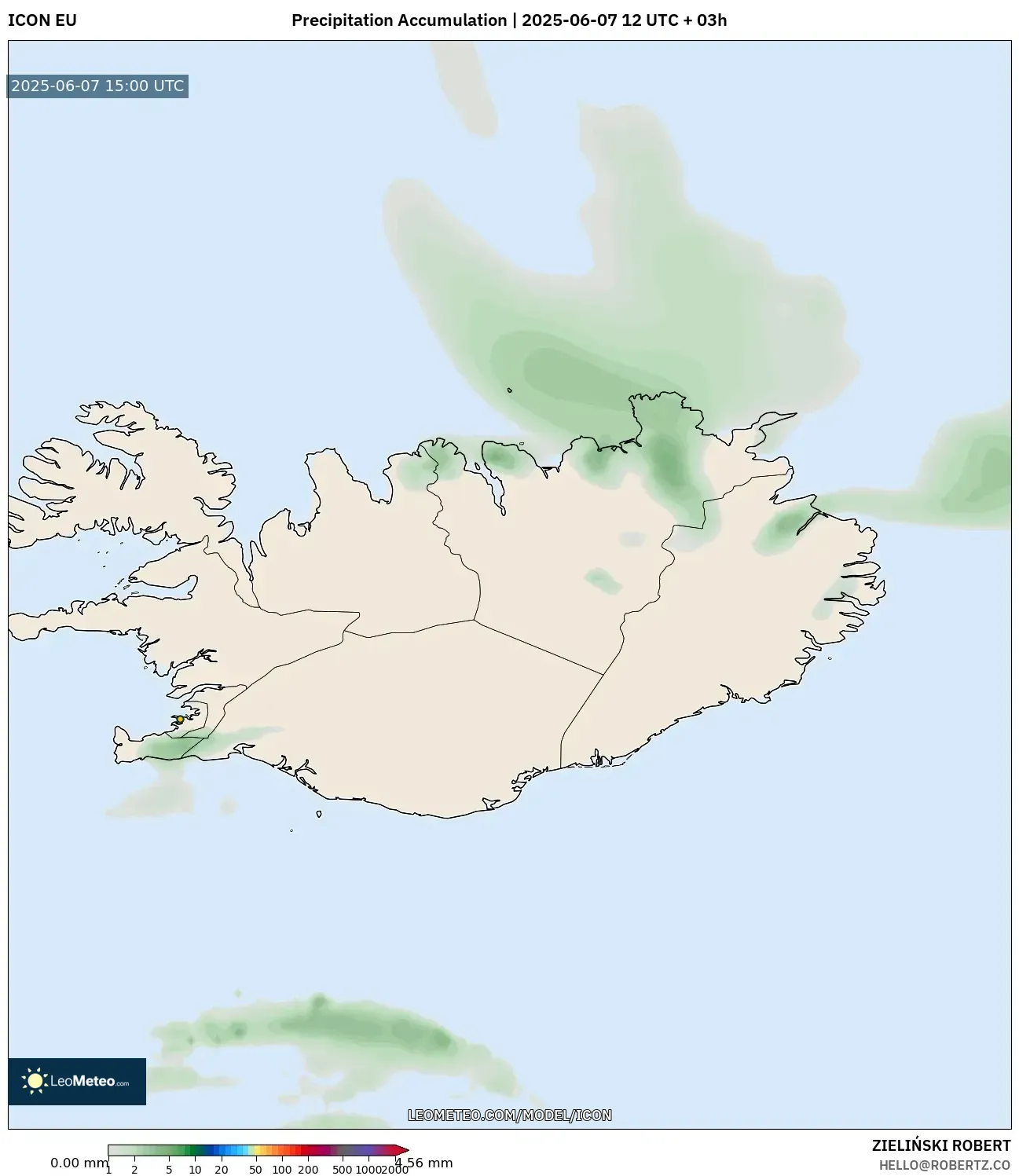 ICON model - Islandia, Akumulasi Curah Hujan ICON model - Islandia, Akumulasi Curah Hujan