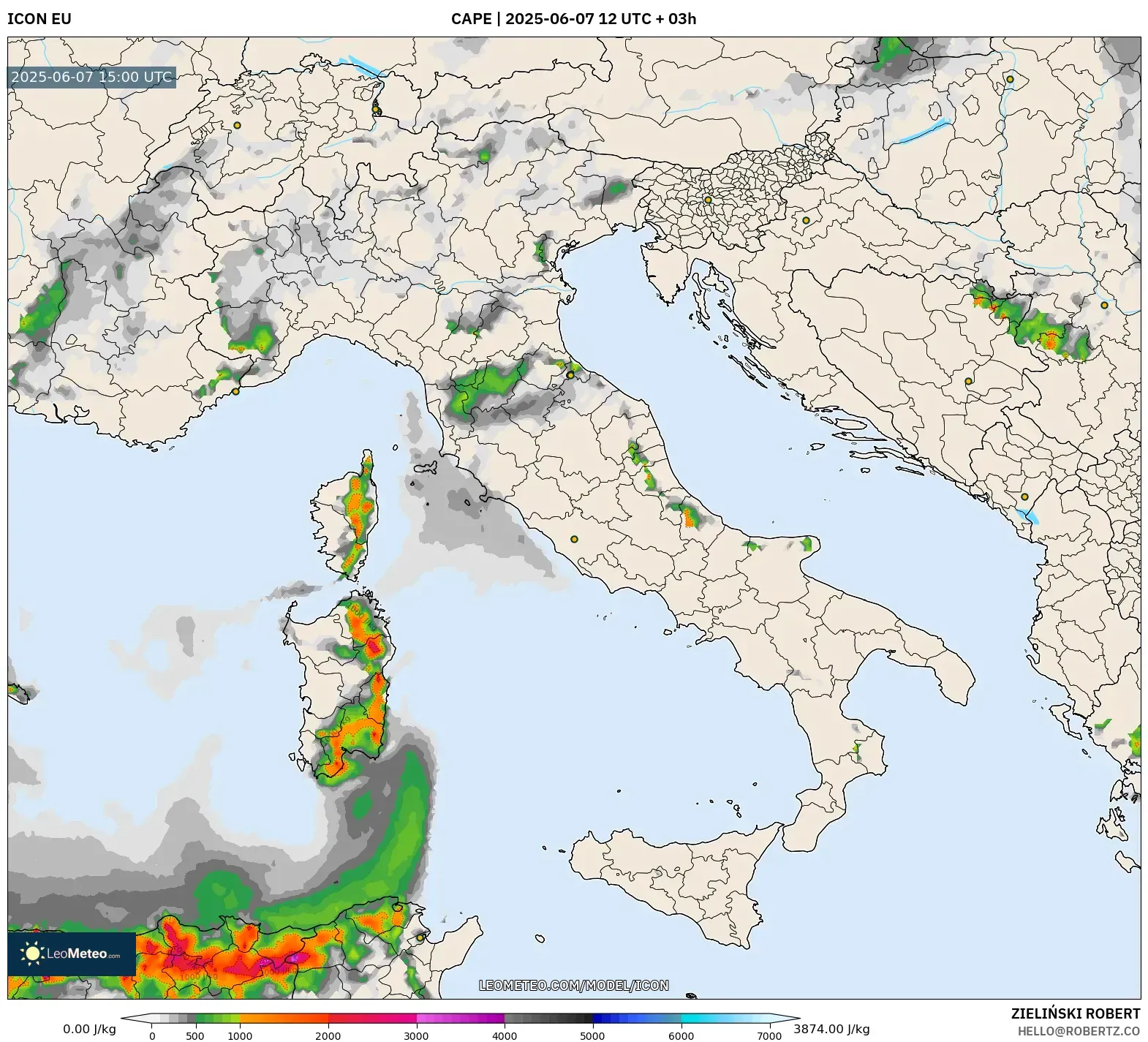 ICON model - Italia, CAPE ICON model - Italia, CAPE