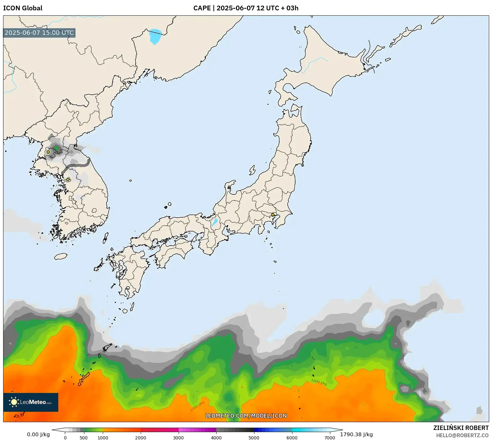 ICON model - Jepang, CAPE ICON model - Jepang, CAPE