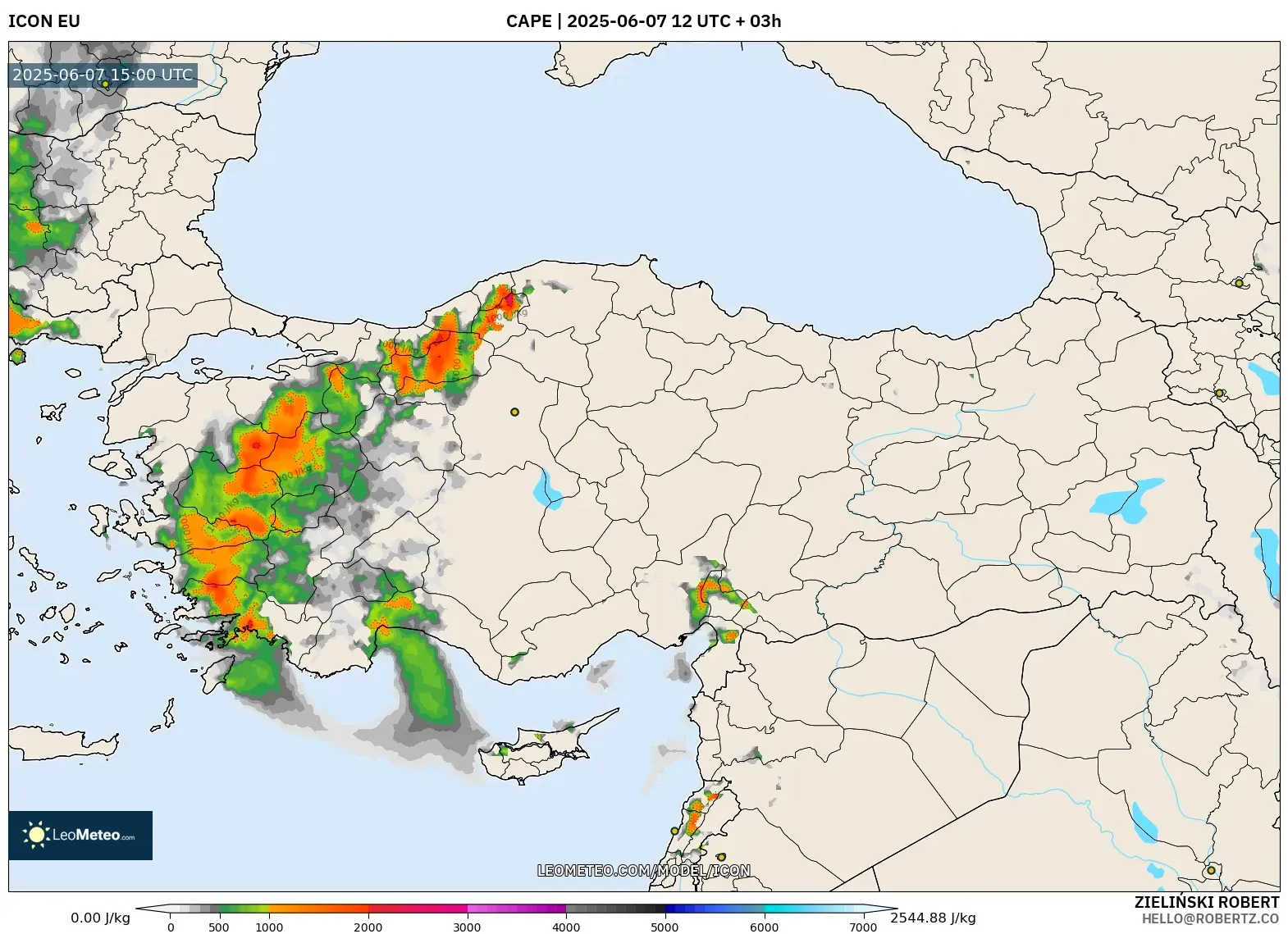 ICON model - Turki, CAPE ICON model - Turki, CAPE