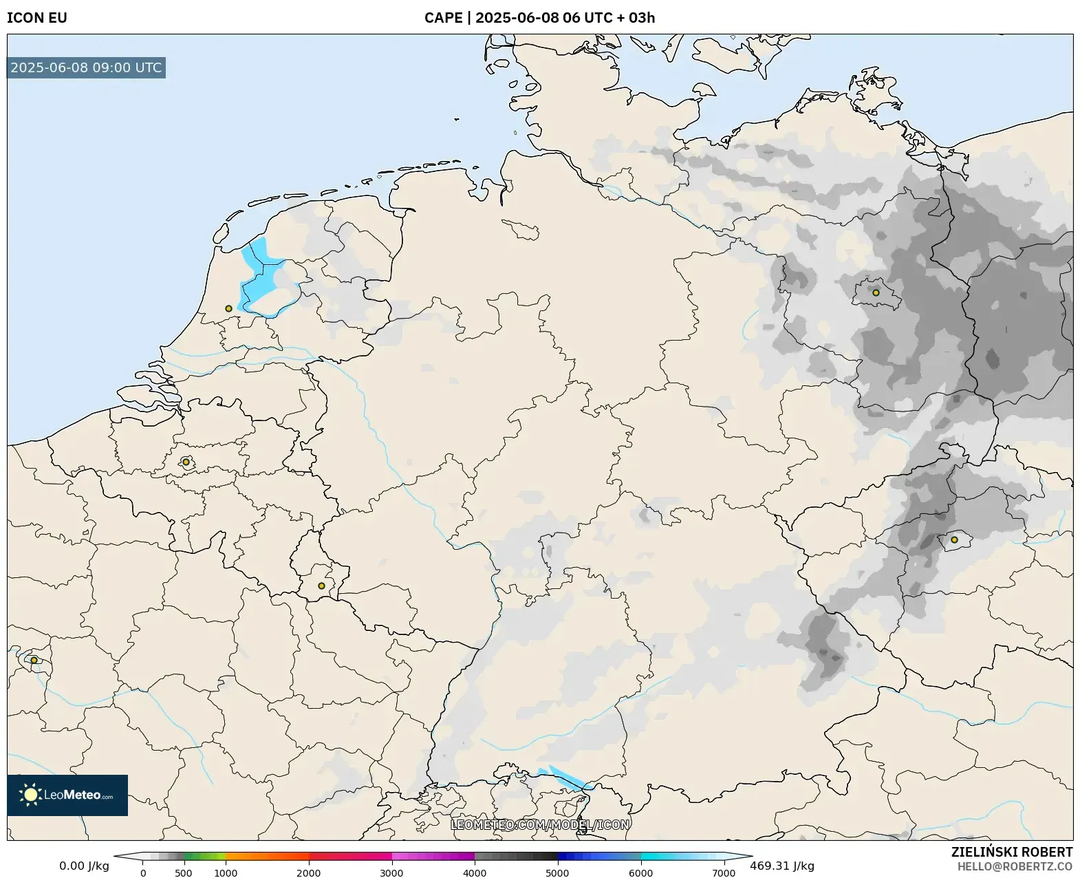 ICON model - Germany, CAPE ICON model - Germany, CAPE