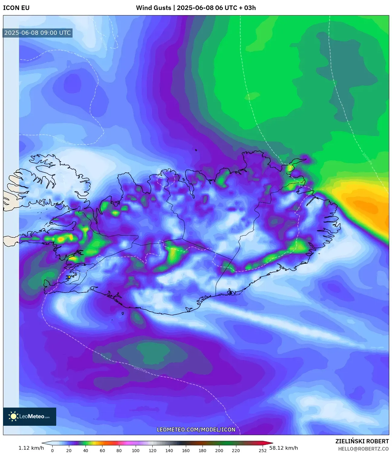 ICON model - Iceland, Wind Gusts ICON model - Iceland, Wind Gusts