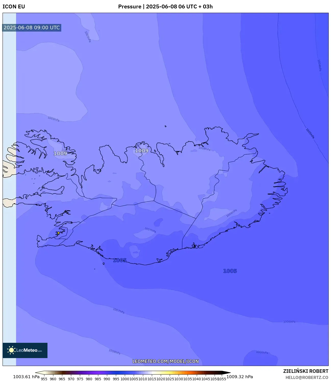 ICON model - Iceland, Pressure ICON model - Iceland, Pressure