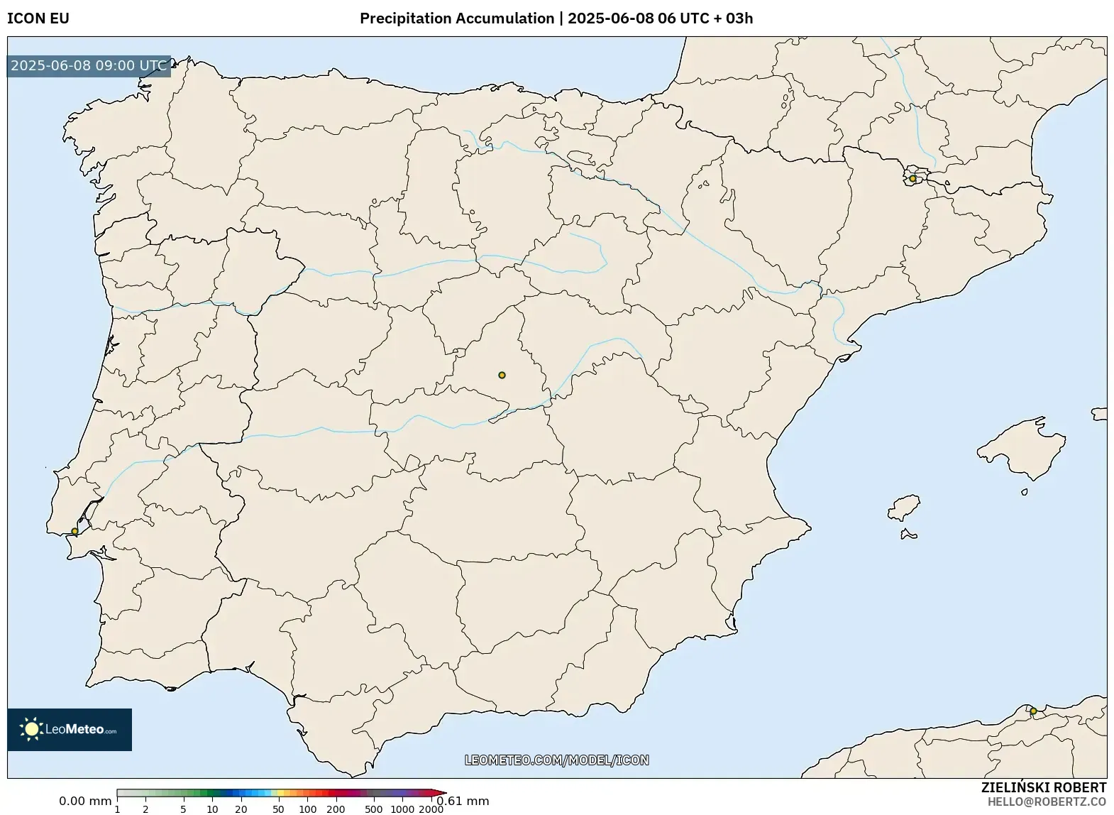 ICON model - Spain, Precipitation Accumulation ICON model - Spain, Precipitation Accumulation