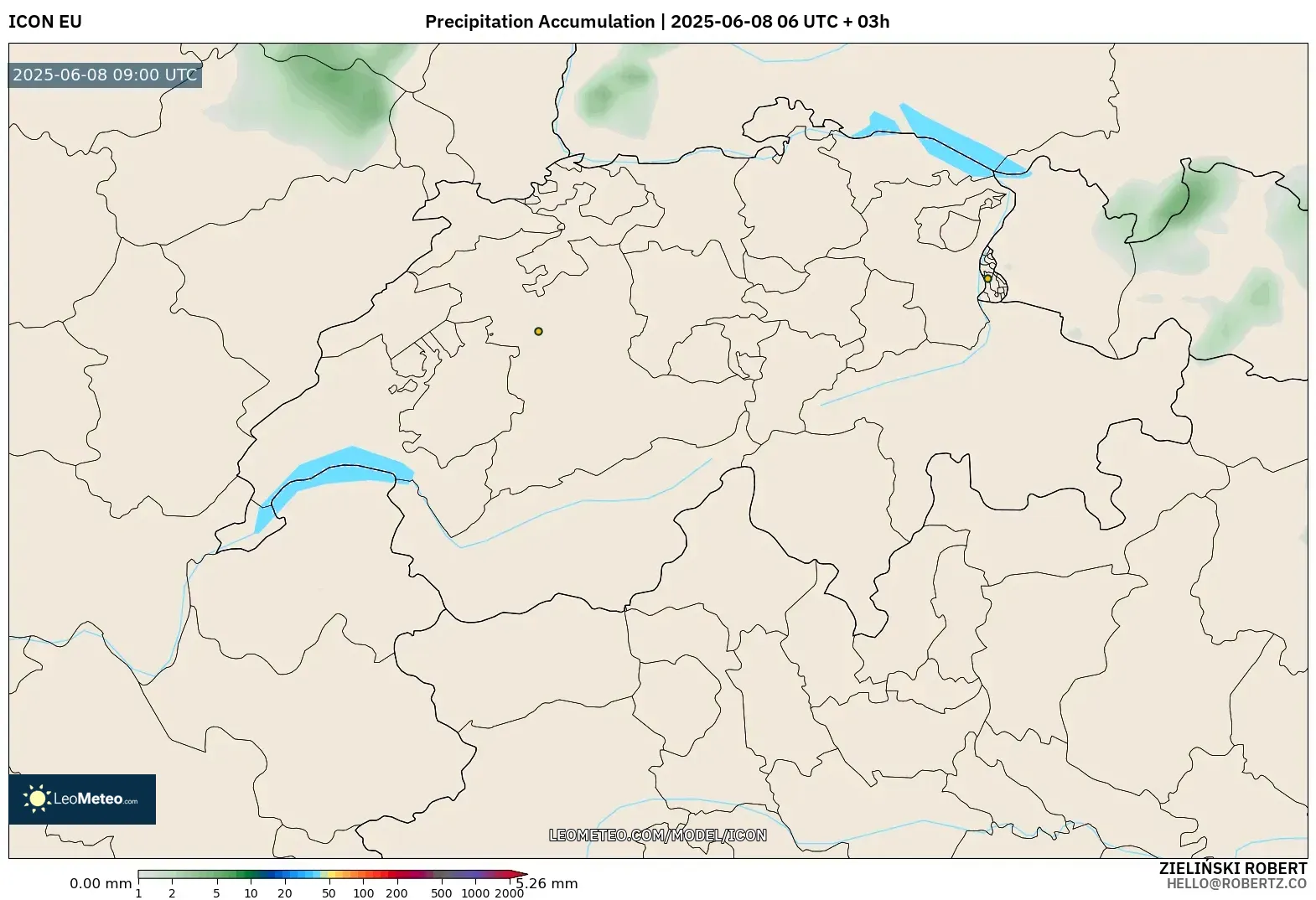 ICON model - Switzerland, Precipitation Accumulation ICON model - Switzerland, Precipitation Accumulation