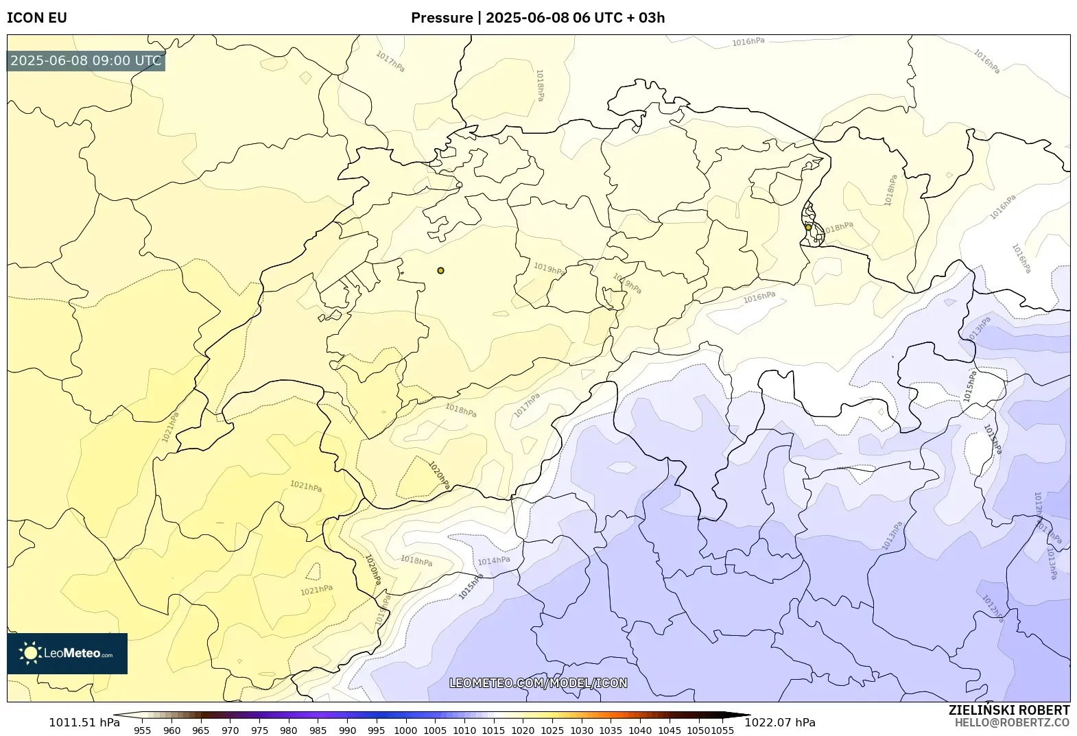 ICON model - Switzerland, Pressure