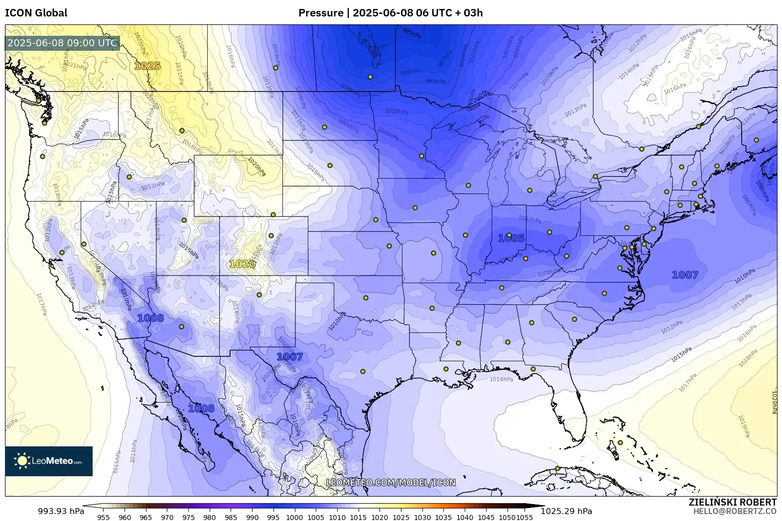 ICON model - United States, Pressure ICON model - United States, Pressure