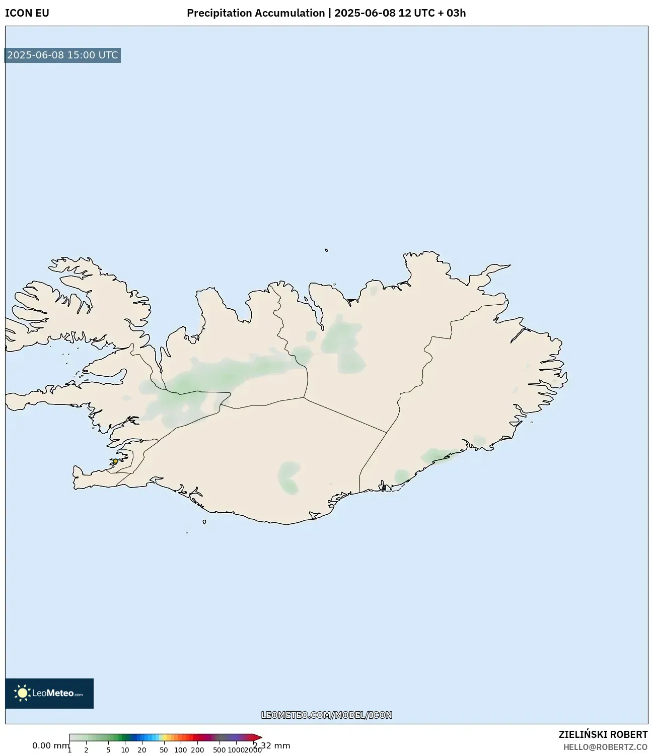ICON model - Iceland, Precipitation Accumulation ICON model - Iceland, Precipitation Accumulation