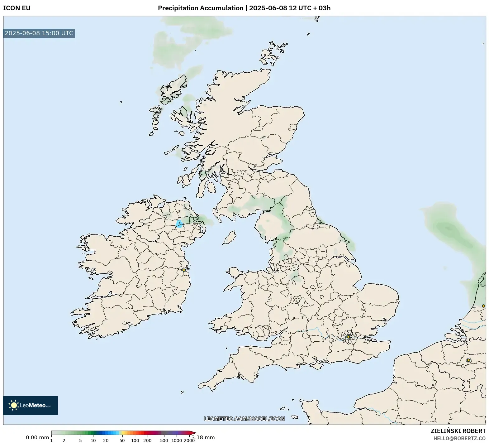 ICON model - United Kingdom, Precipitation Accumulation ICON model - United Kingdom, Precipitation Accumulation