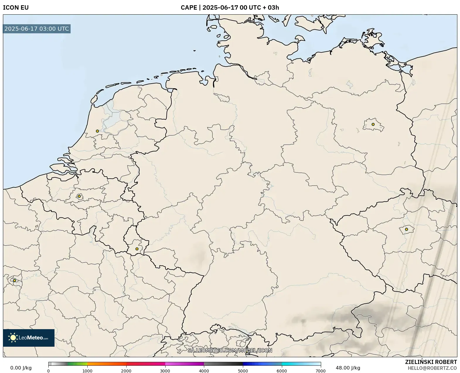 ICON model - Jerman, CAPE ICON model - Jerman, CAPE