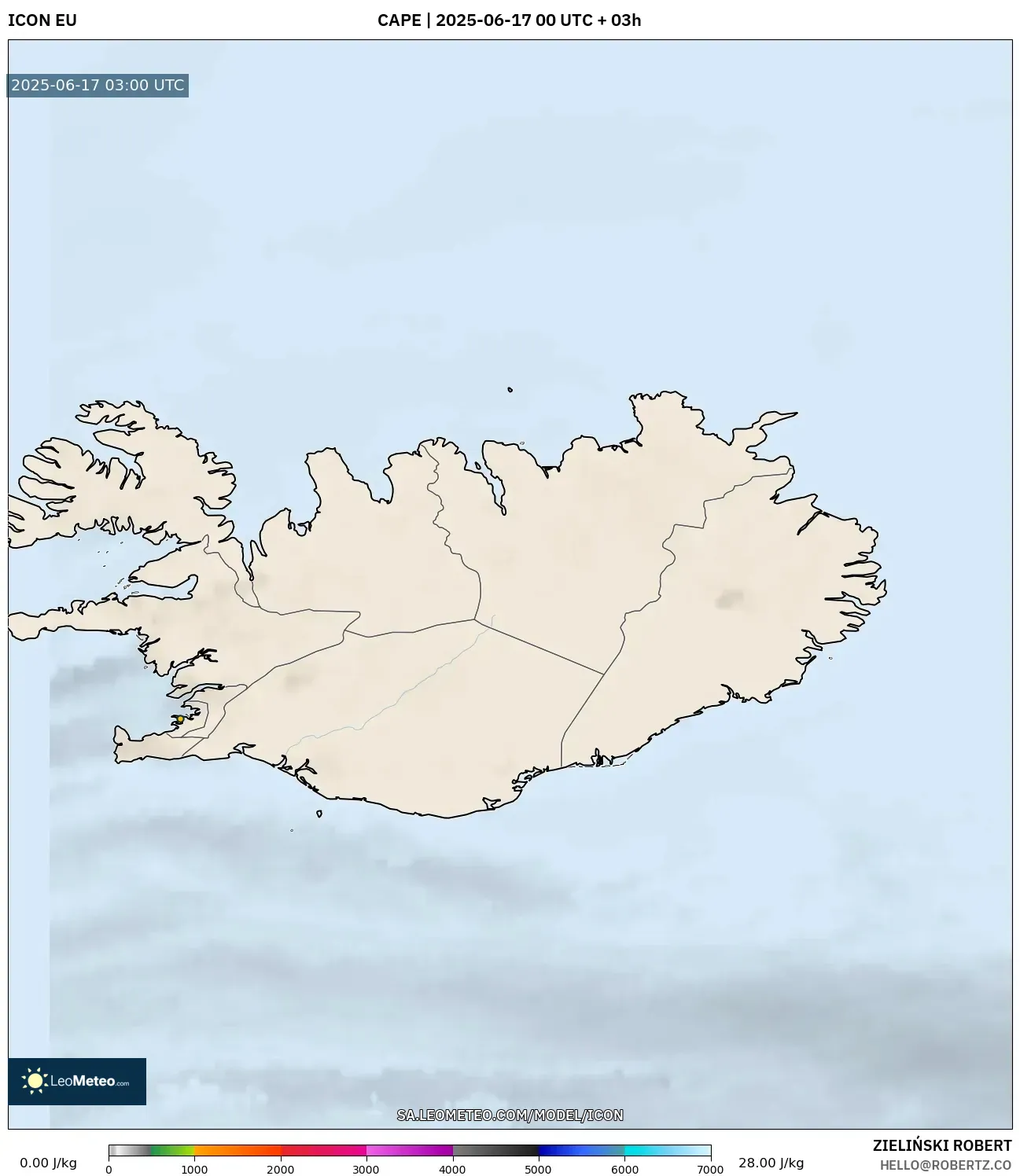 ICON model - Iceland, CAPE ICON model - Iceland, CAPE