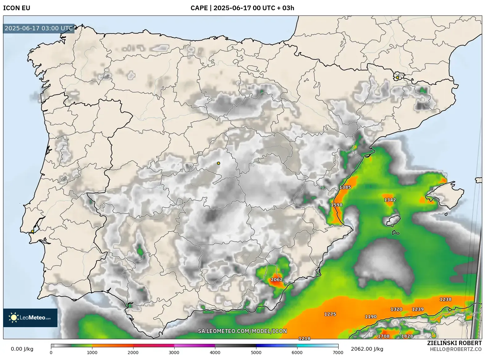 ICON model - Sepanyol, CAPE ICON model - Sepanyol, CAPE