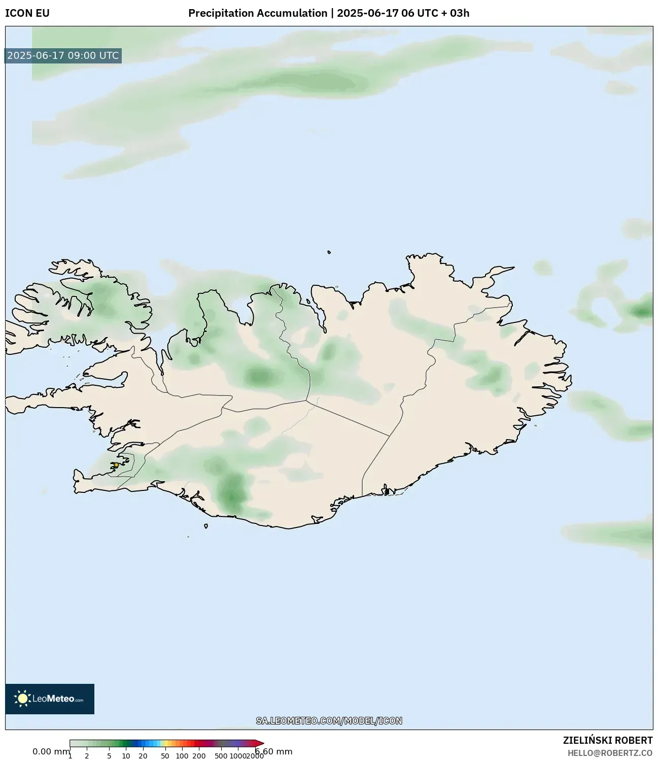 ICON model - Iceland, Precipitation Accumulation ICON model - Iceland, Precipitation Accumulation
