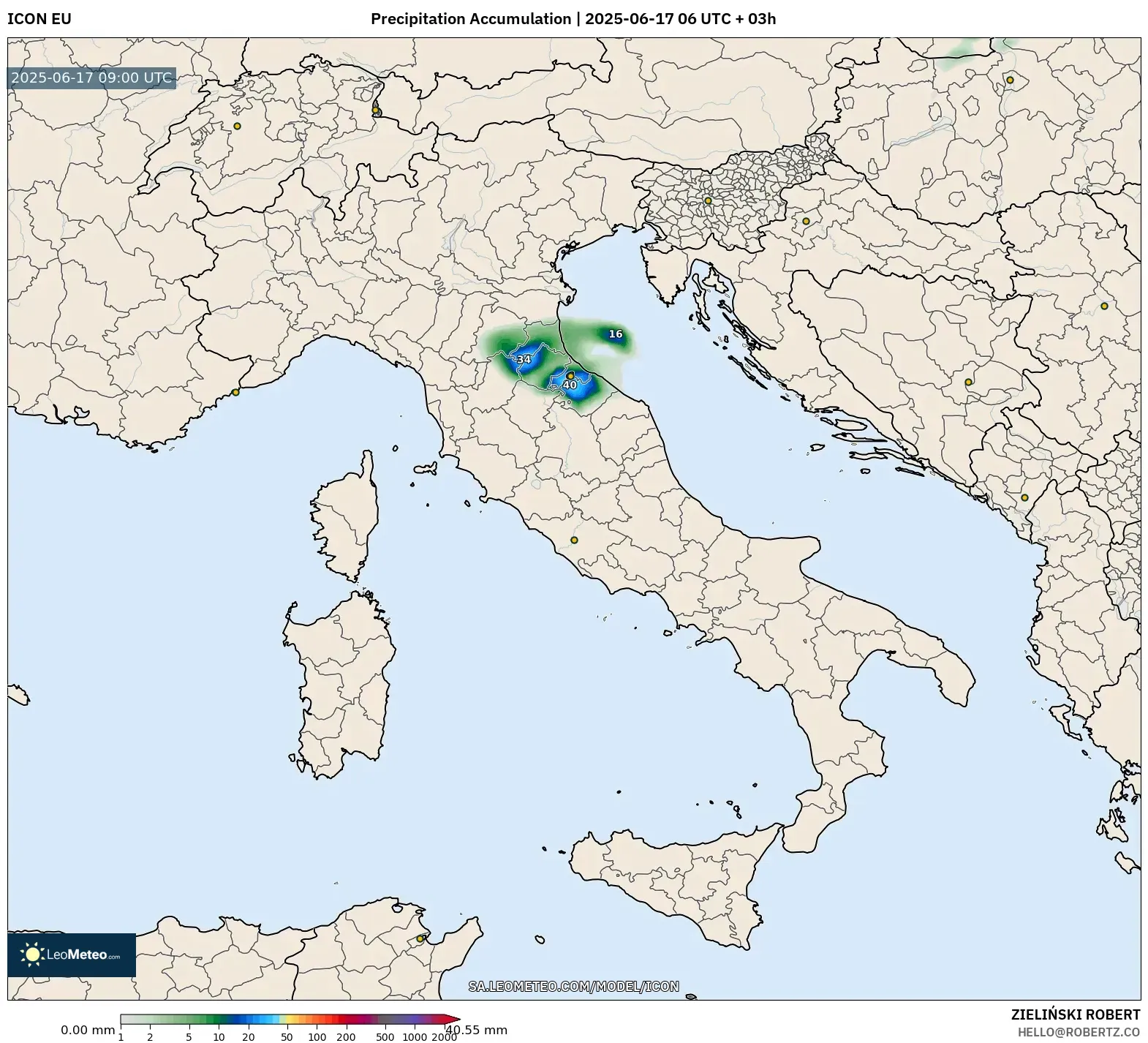 ICON model - Italy, Precipitation Accumulation ICON model - Italy, Precipitation Accumulation