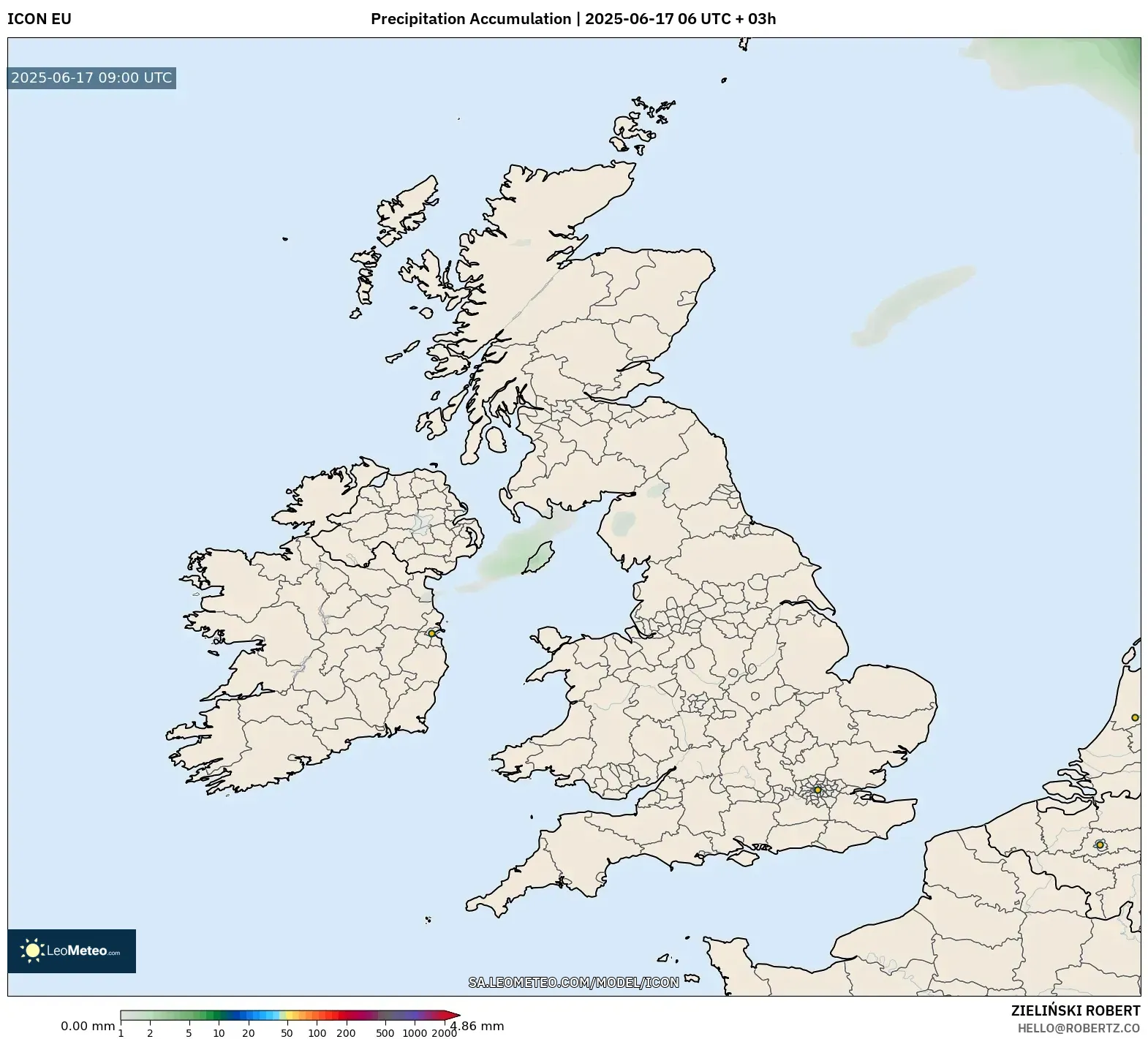 ICON model - United Kingdom, Precipitation Accumulation ICON model - United Kingdom, Precipitation Accumulation