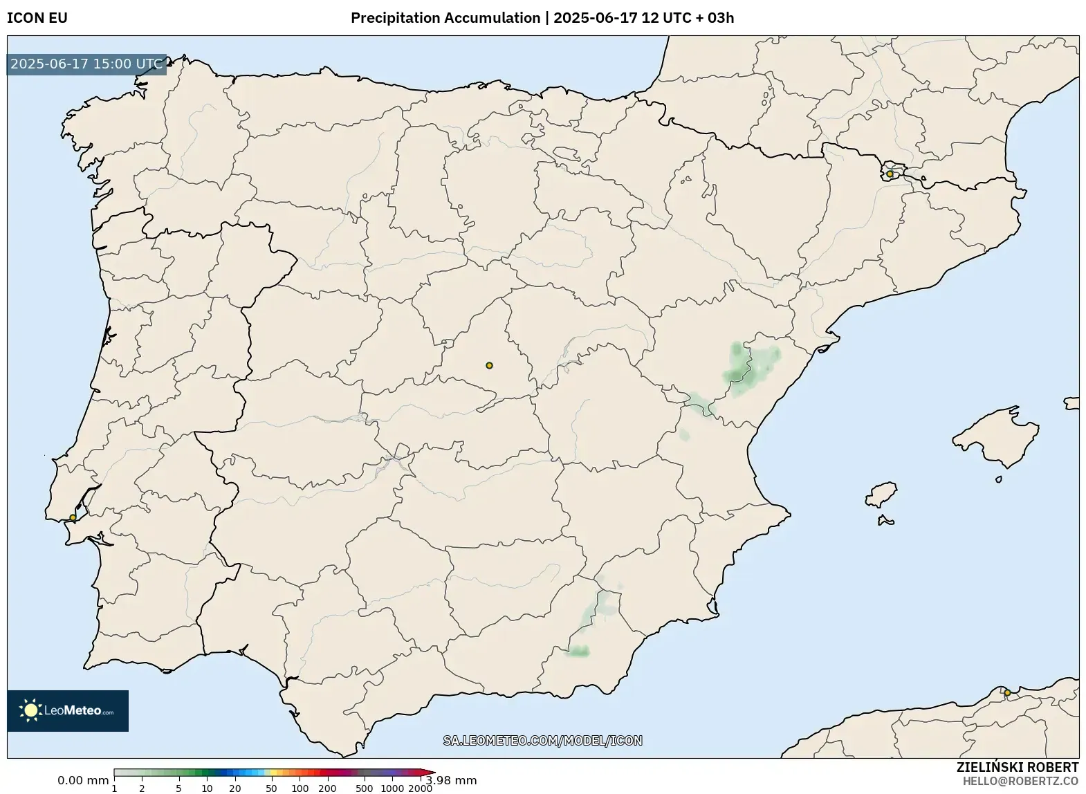 ICON model - Spain, Precipitation Accumulation ICON model - Spain, Precipitation Accumulation