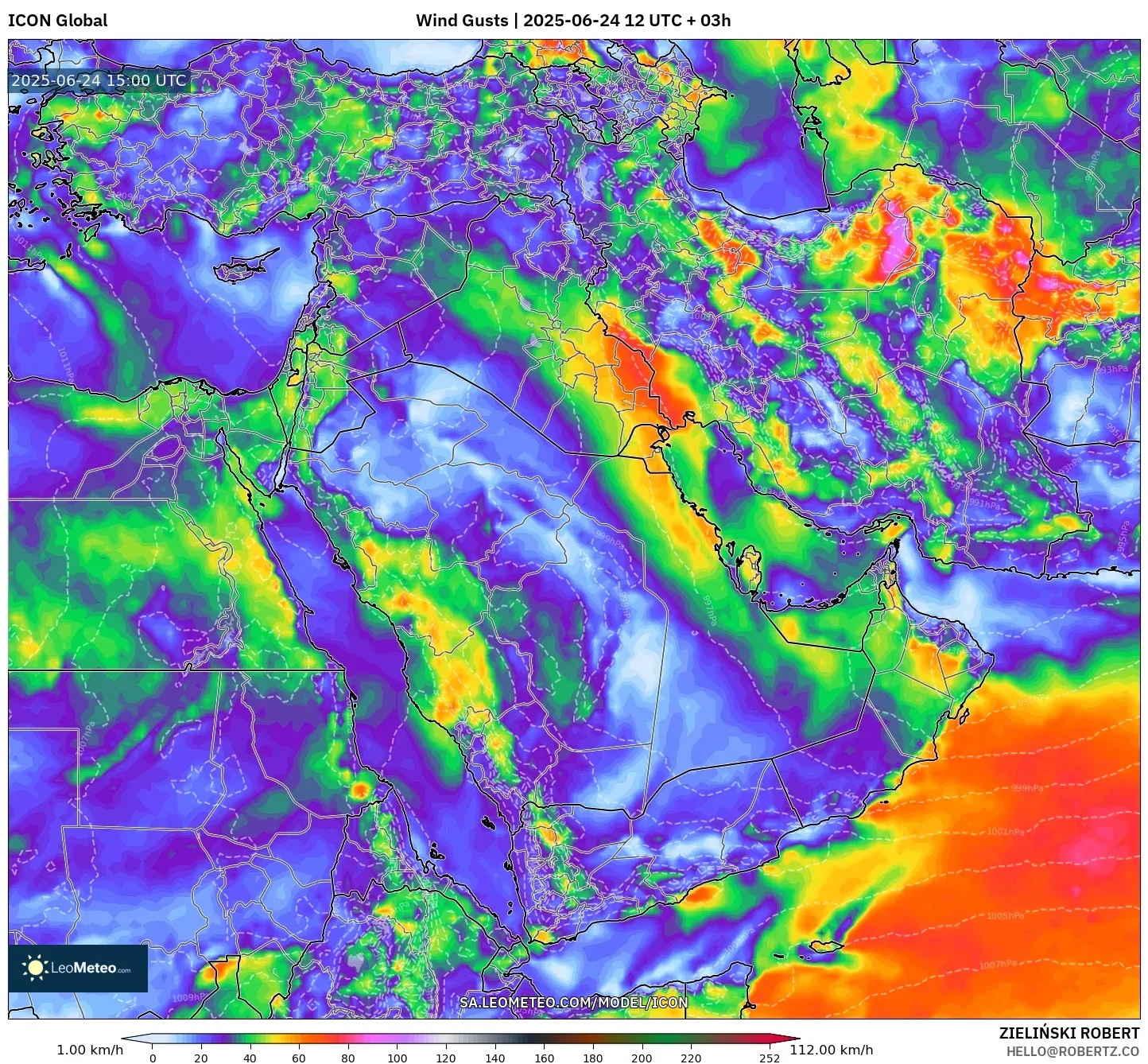 ICON model - Middle East, Wind Gusts ICON model - Middle East, Wind Gusts