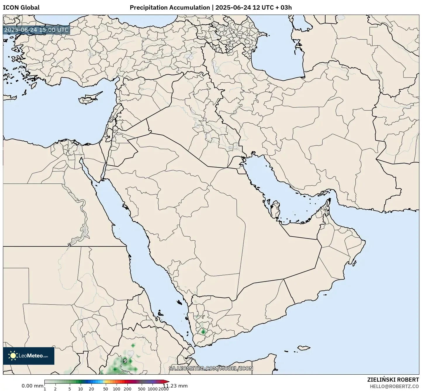 ICON model - Middle East, Precipitation Accumulation ICON model - Middle East, Precipitation Accumulation