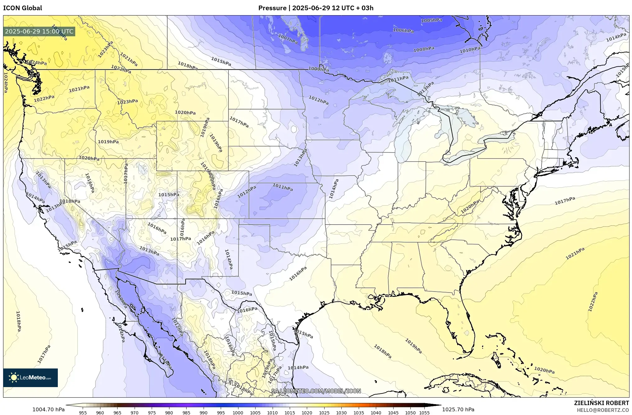 ICON model - United States, Pressure