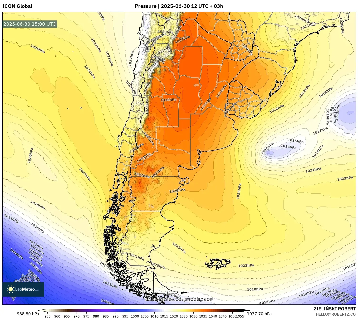 ICON model - Argentina, Pressure