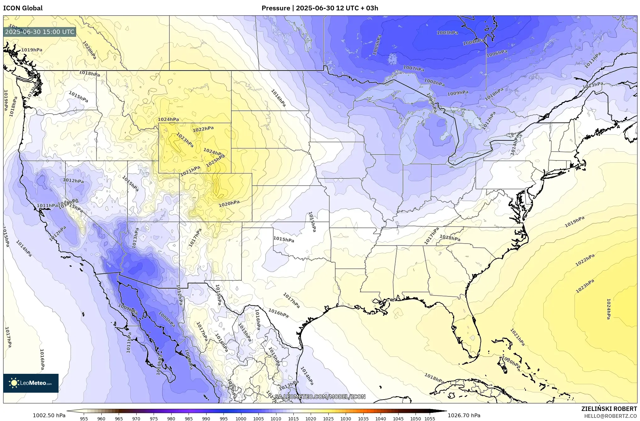 ICON model - United States, Pressure ICON model - United States, Pressure