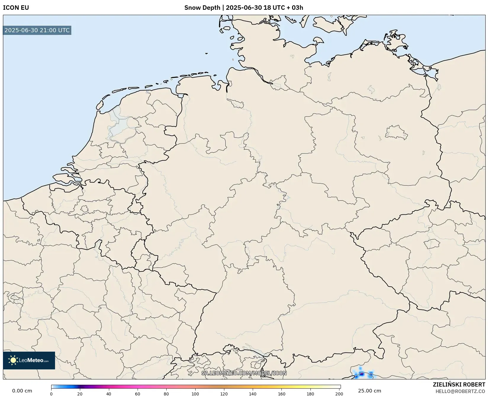 ICON model - Germany, Snow Depth ICON model - Germany, Snow Depth