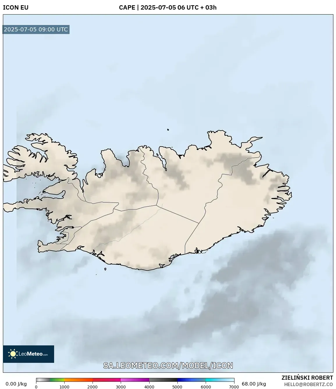 ICON model - Iceland, CAPE ICON model - Iceland, CAPE