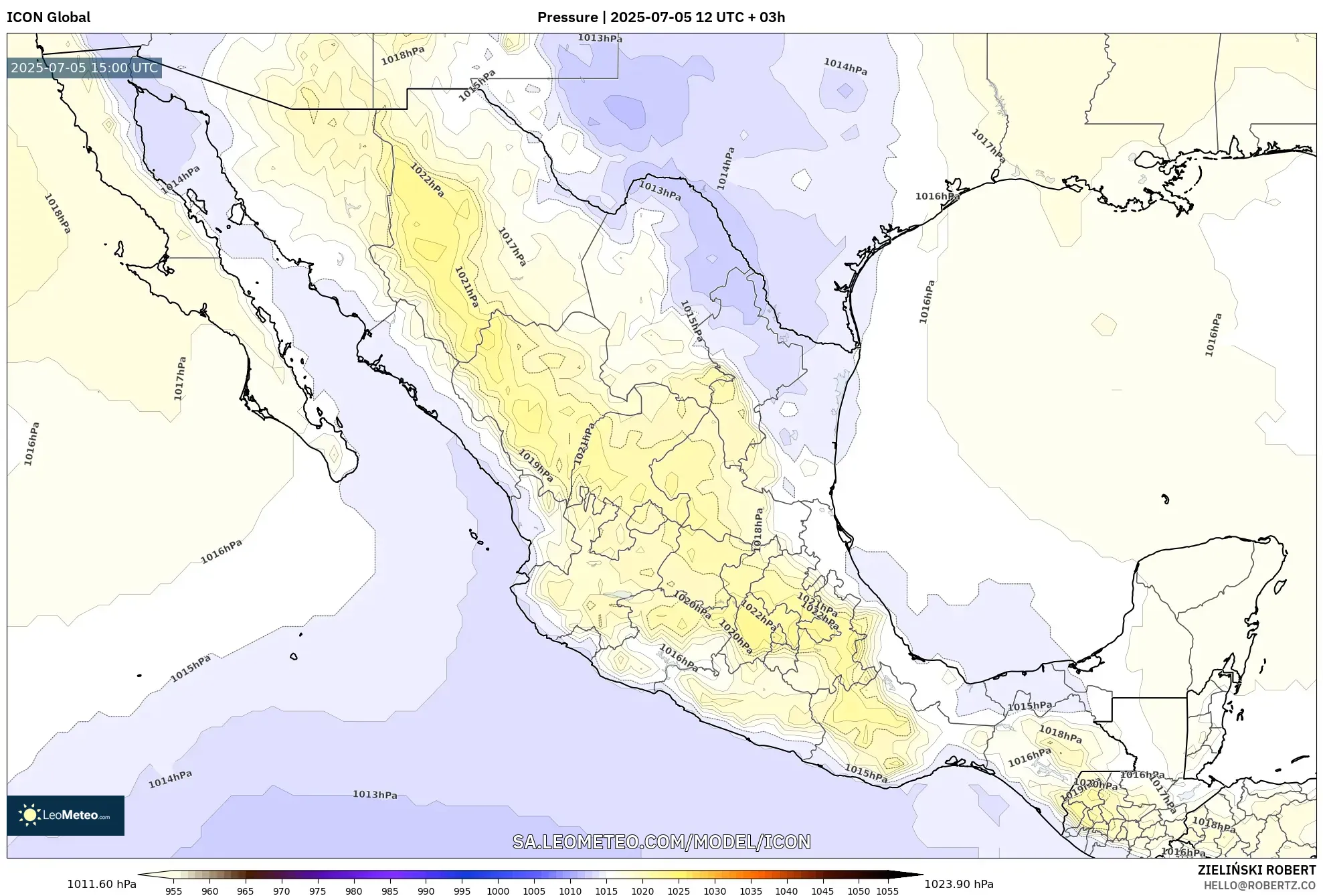 ICON model - Mexico, Pressure ICON model - Mexico, Pressure