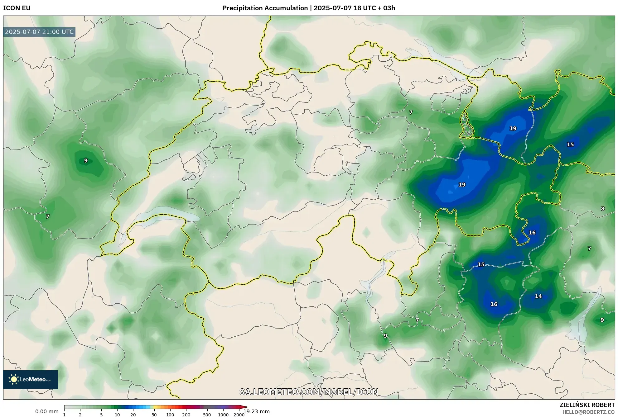 ICON model - Switzerland, Precipitation Accumulation ICON model - Switzerland, Precipitation Accumulation