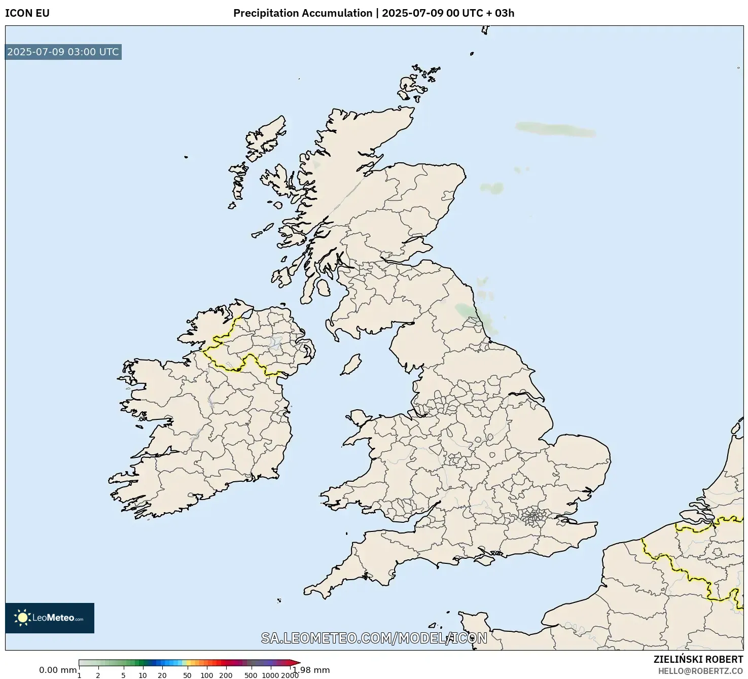 ICON model - United Kingdom, Precipitation Accumulation ICON model - United Kingdom, Precipitation Accumulation